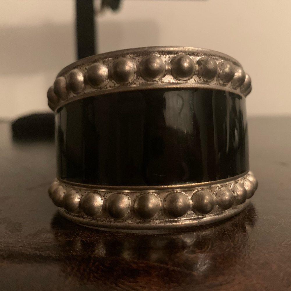 Distressed black & silver bracelet